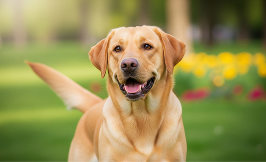 pies labrador na dworze