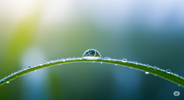 kropla wody na liściu